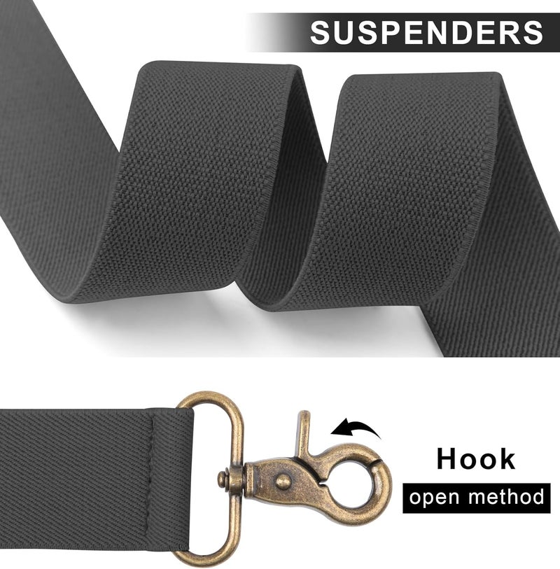 Fasker Suspenders for Men Heavy Duty 1.4 Inch Adjustable Elastic Straps X-Back Mens Suspenders - Image 5